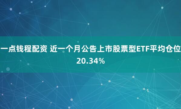 一点钱程配资 近一个月公告上市股票型ETF平均仓位20.34%